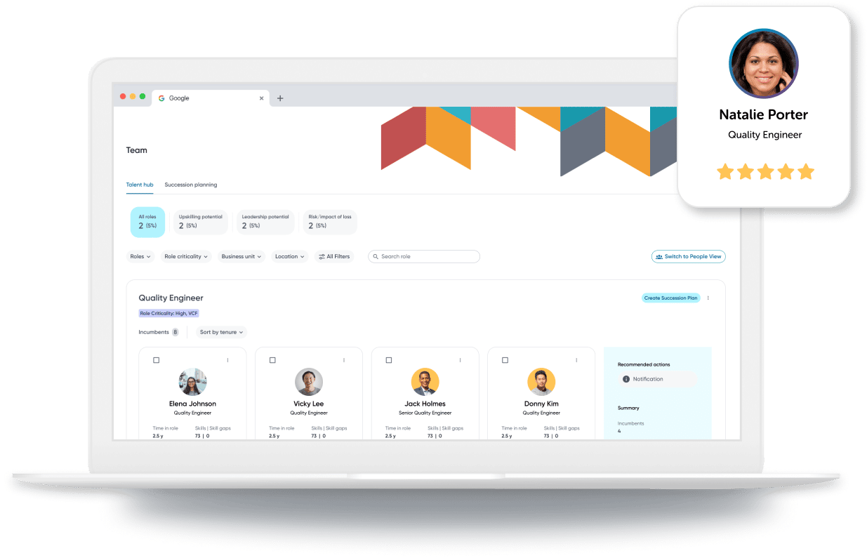 Eightfold.ai talent hub and succession planning view
