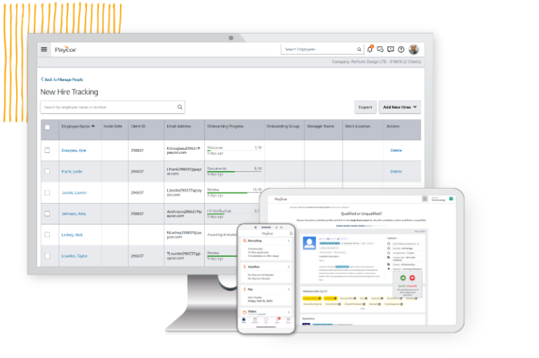 Paycor new hire tracking view